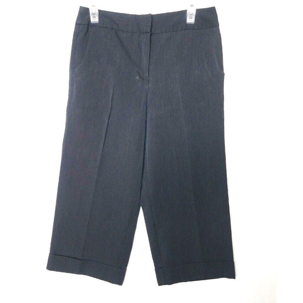 Wide leg/straight Capri pants pinstripe stretch 30x21 GEORGE crop trousers